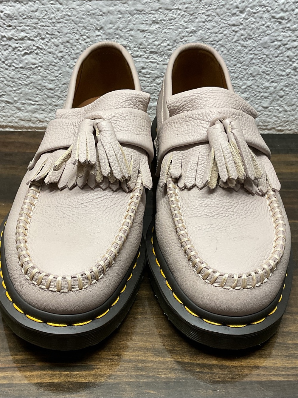 Doc Martens Adrian Leather Tassel Loafers Vintage Taupe/Virginia 41 9L New - Picture 2 of 9